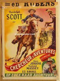 d203 SUGARFOOT Belgian movie poster '51 Randolph Scott, Adele Jergens