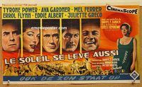 d204 SUN ALSO RISES Belgian movie poster '57 Errol Flynn, Power