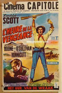 d205 TALL T Belgian movie poster '57 Randolph Scott, Richard Boone