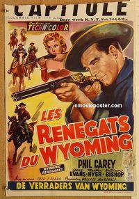 d211 WYOMING RENEGADES Belgian movie poster '54 Phil Carey, Evans