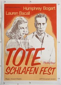 d050 BIG SLEEP linen German movie poster R80s Humphrey Bogart, Bacall