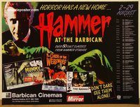 d422 HAMMER AT THE BARBICAN British quad movie poster '96 classics!