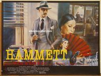 d423 HAMMETT British quad movie poster '82 Forrest, Wim Wenders
