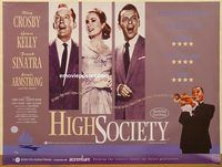 d428 HIGH SOCIETY British quad movie poster R2002 Sinatra, Crosby