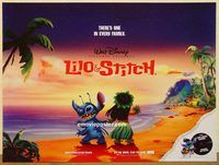 d449 LILO & STITCH British quad movie poster '02 Disney cartoon!