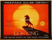d450 LION KING British quad movie poster '94 classic Disney cartoon!