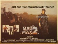 d455 MAD MAX 2: THE ROAD WARRIOR British quad movie poster '82 Mel!