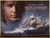 d459 MASTER & COMMANDER DS advance British quad movie poster '03 Crowe