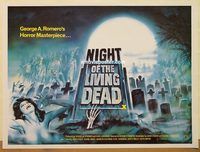 d470 NIGHT OF THE LIVING DEAD British quad movie poster R80 cool!