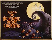 d472 NIGHTMARE BEFORE CHRISTMAS DS advance British quad movie poster '93