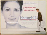 d473 NOTTING HILL British quad movie poster '99 Julia Roberts, Grant