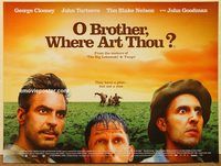 d476 O BROTHER WHERE ART THOU DS British quad movie poster '00 Clooney