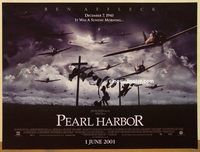 d480 PEARL HARBOR advance British quad movie poster '01 Ben Affleck