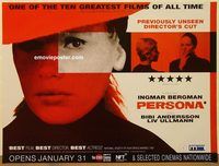 d481 PERSONA advance British quad movie poster R03 Ingmar Bergman, Ullmann