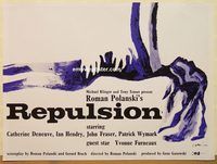 d489 REPULSION British quad movie poster R70s Roman Polanski, Deneuve