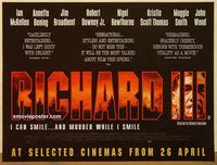 d491 RICHARD 3 advance British quad movie poster '95 Ian McKellen