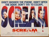 d496 SCREAM DS British quad movie poster '96 Wes Craven, Campbell