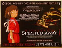 d511 SPIRITED AWAY advance British quad movie poster '01 top anime!