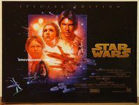 d513 STAR WARS British quad movie poster R97 George Lucas, Harrison Ford