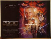 d485 PHANTOM MENACE DS British quad movie poster '99 Star Wars Episode I