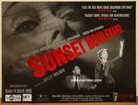 d518 SUNSET BLVD British quad movie poster R03 Holden, Swanson