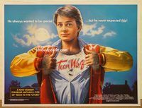 d523 TEEN WOLF British quad movie poster '85 werewolf Michael J. Fox!