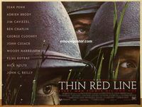 d524 THIN RED LINE British quad movie poster '98 Penn, Clooney