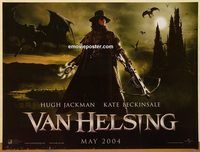 d539 VAN HELSING DS teaser British quad movie poster '04 Jackman, Beckinsale