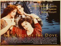 d544 WINGS OF THE DOVE DS British quad movie poster '97 Bonham Carter