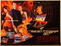 d546 WORLD IS NOT ENOUGH DS British quad movie poster '99 James Bond!