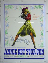 d046 ANNIE GET YOUR GUN linen Danish movie poster '50 Betty Hutton