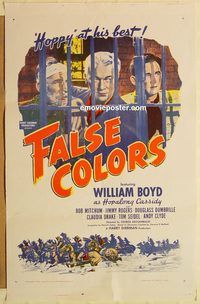 d088 FALSE COLORS one-sheet movie poster R40s Hopalong Cassidy