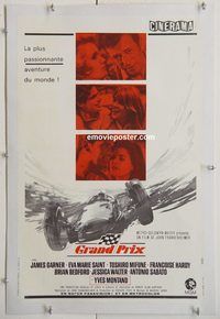 d051 GRAND PRIX linen French 15x23 movie poster '67 Cinerama!