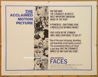 d055 FACES half-sheet movie poster '68 John Cassavetes, Rowlands