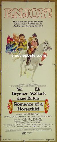 d080 ROMANCE OF A HORSETHIEF insert movie poster '71 Yul Brynner