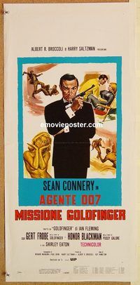 d232 GOLDFINGER Italian locandina movie poster R80s Connery as Bond!