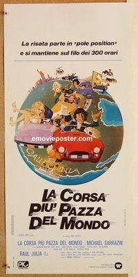 d233 GUMBALL RALLY Italian locandina movie poster '76 car racing!
