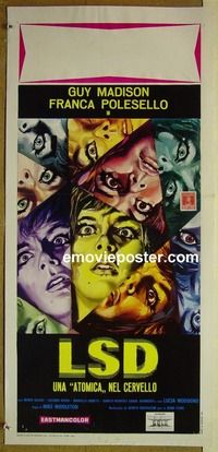 d239 LSD Italian locandina movie poster '67 classic drug image!