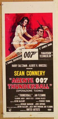 d247 THUNDERBALL Italian locandina R1970s art of Sean Connery as James Bond by Ciriello!