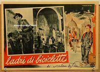 d258 BICYCLE THIEF Italian photobusta movie poster '48 De Sica