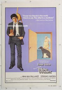 d026 LONG GOODBYE linen one-sheet movie poster '73 Elliott Gould, Amsel art!