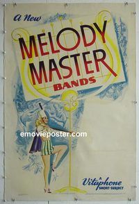d028 MELODY MASTER BANDS linen one-sheet movie poster '40 Vitaphone!