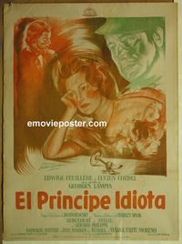d129 IDIOT Mexican movie poster '46 L'Idiot, Georges Lampin