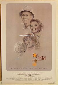 d091 ON GOLDEN POND special one-sheet movie poster '81 Hepburn, Henry Fonda