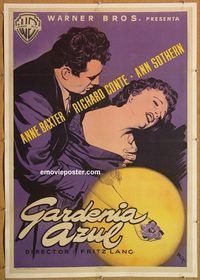 d070 BLUE GARDENIA Spanish movie poster '53 Fritz Lang, Anne Baxter