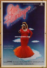 d065 PINK FLAMINGOS 16x23 '72 Divine, Mink Stole, John Waters' classic exercise in poor taste!