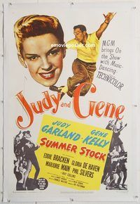 d036 SUMMER STOCK linen one-sheet movie poster '50 Judy Garland, Gene Kelly