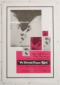 d037 THOMAS CROWN AFFAIR linen one-sheet movie poster '68 Steve McQueen