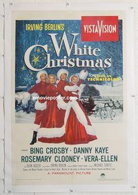 d038 WHITE CHRISTMAS linen one-sheet movie poster '54 Bing Crosby, Kaye