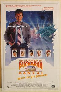 e010 ADVENTURES OF BUCKAROO BANZAI one-sheet movie poster '84 Weller